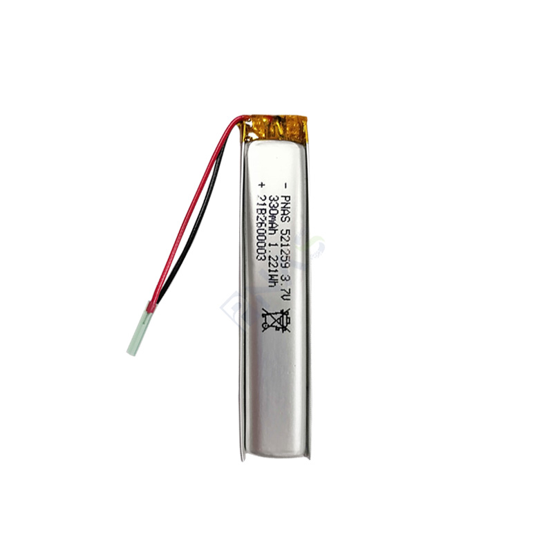 PNAS521259 3.7V 330mAh 長(zhǎng)條聚合物鋰電池